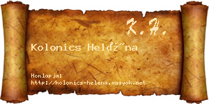 Kolonics Heléna névjegykártya